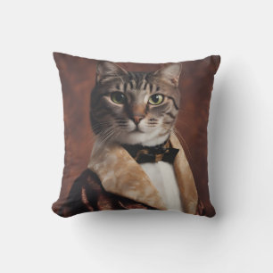 Cojín Decorativo Gato en la Chaqueta de Fumar