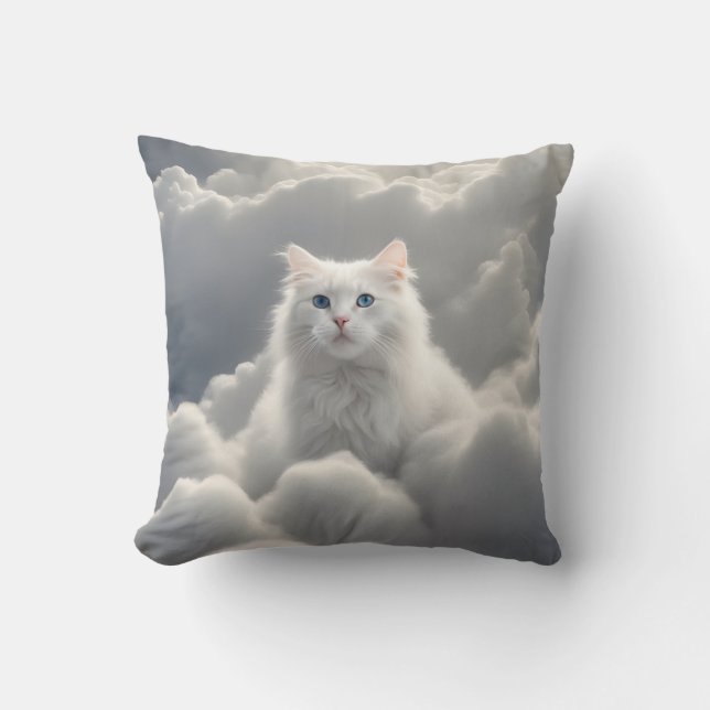 Cojín Decorativo Gato en las nubes (Anverso)
