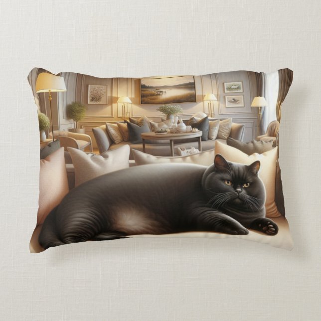 Cojín Decorativo Gato en sofá tan cómodo (Anverso)