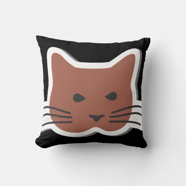 Cojín Decorativo Gato enojado (Anverso)