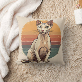 Cojín Decorativo Gato Esfinge Vintage Madre Arte Retro