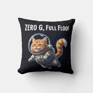 Cojín Decorativo Gato Espacial Adorable ¡Cero G, Mucho Floof!