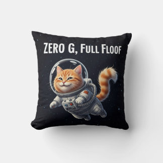 Cojín Decorativo Gato Espacial Adorable ¡Cero G, Mucho Floof!