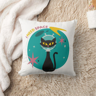 Cojín Decorativo Gato espacial moderno de medio siglo