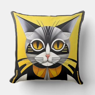 Cojín Decorativo Gato estilizado geométrico abstracto