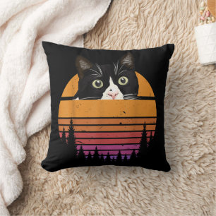 Cojín Decorativo Gato estilo retro estilo negro Gato estilo vintage