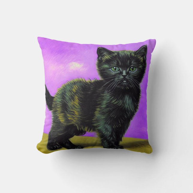 Cojín Decorativo Gato estilo Van Gogh (Anverso)