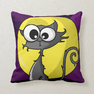 Cojín Decorativo Gato fantasmagórico del dibujo animado
