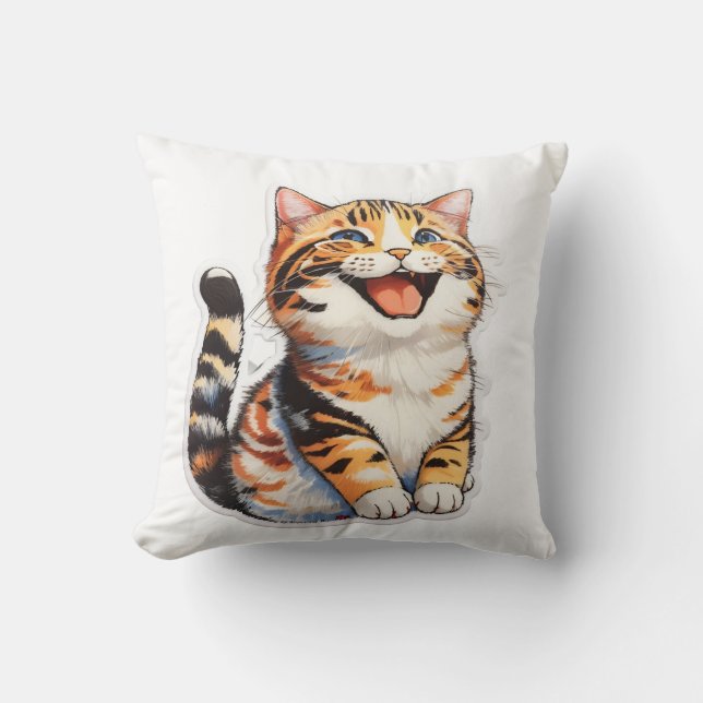 Cojín Decorativo Gato Feliz (Anverso)