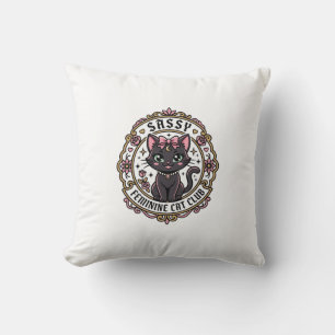 Cojín Decorativo Gato Femenino Sassy Diseño Divertido Amante de los