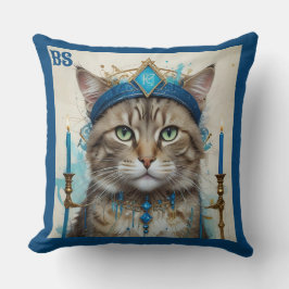 Cojín Decorativo Gato festivo disfrazado de hanukkah juguetón