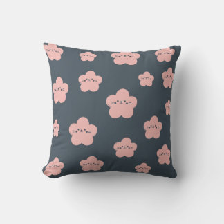 Cojín Decorativo Gato Flor Rosa | Gato de cara linda | Amante de ga