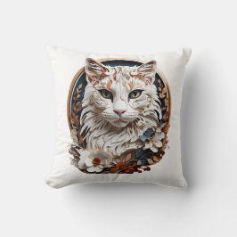 Cojín Decorativo gato, gatito con flor