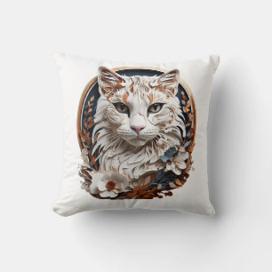 Cojín Decorativo gato, gatito con flor