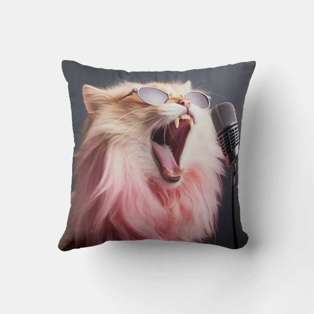 Cojín Decorativo Gato gatito rosado (Reverso)