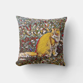Cojín Decorativo Gato ginger lindo para un paseo 