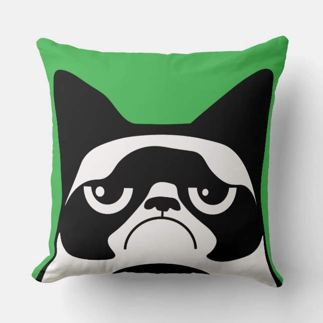 Cojín Decorativo Gato gracioso enojado (Anverso)
