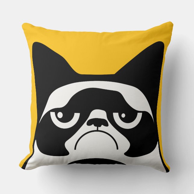 Cojín Decorativo Gato gracioso enojado (Anverso)