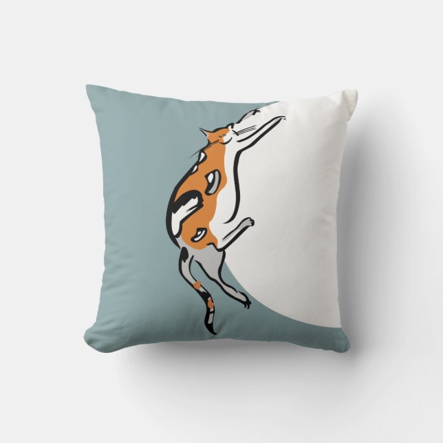 Cojín Decorativo Gato gracioso tricolor flojo (Anverso)