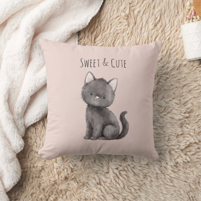 Cojín Decorativo Gato Gris Dulce Lindo (Manta)