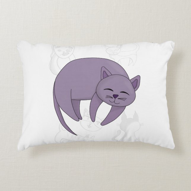 Cojín Decorativo Gato gris durmiendo y carátula de garganta para fi (Anverso)