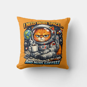 Cojín Decorativo Gato gruñón divertido, necesito más espacio y más