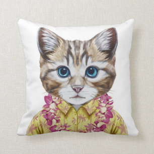 Cojín Decorativo Gato hawaiano del gatito