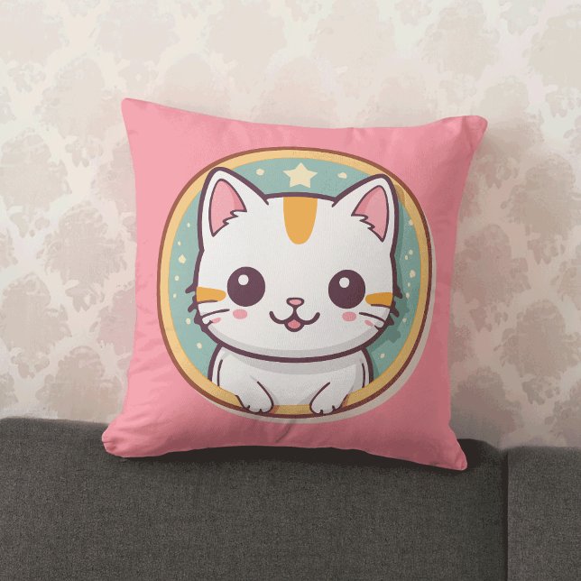 Cojín Decorativo Gato japonés lindo Kawaii Kitten (Subido por el creador)