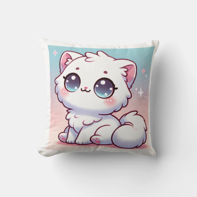 Cojín decorativo Gato Kawaii (Anverso)