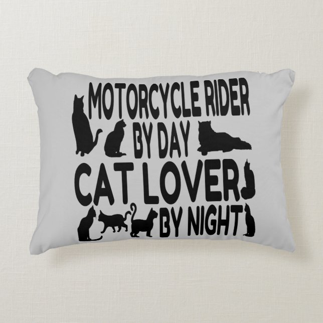 Cojín Decorativo Gato Lover Motorcycle Rider (Anverso)