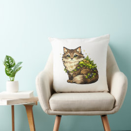 Cojín Decorativo Gato Maine Coon Lindo Acento de Nombre Personaliza
