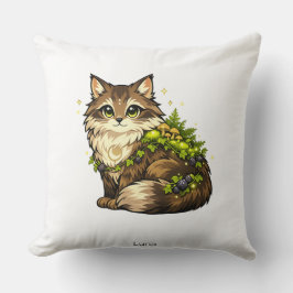 Cojín Decorativo Gato Maine Coon Lindo Acento de Nombre Personaliza