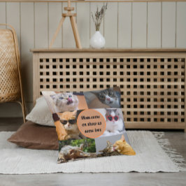 Cojín Decorativo Gato: Mamá adorable Collage de fotos Mascota perso