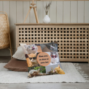 Cojín Decorativo Gato: Mamá adorable Collage de fotos Mascota perso