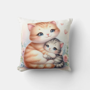 Cojín Decorativo Gato mamá y bebé