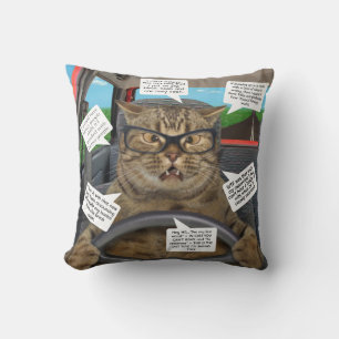 Cojín decorativo Gato Manejando Desde Pensamientos