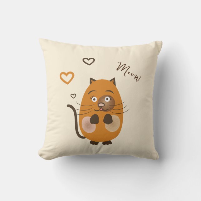 Cojín Decorativo Gato marrón (Anverso)