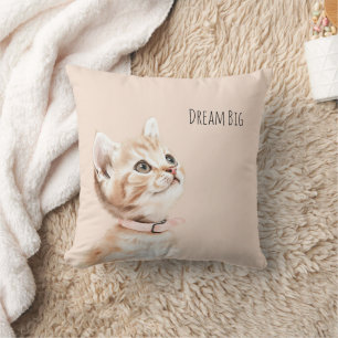 Cojín Decorativo Gato Melocotón Blanco