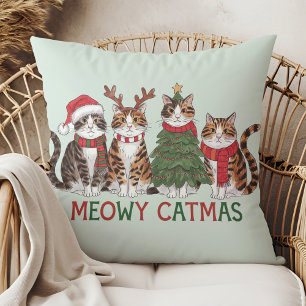 Cojín Decorativo Gato Meowy Catmas Divertido Gatos Navideños - Deco