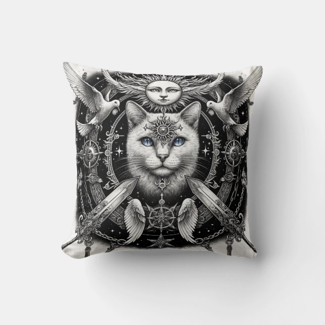 Cojín Decorativo "Gato místico" (Anverso)