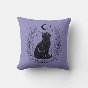 Cojín Decorativo Gato místico bajo la luna