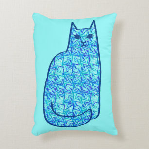 Cojín Decorativo Gato moderno de mediados del siglo XX, turquesa y 