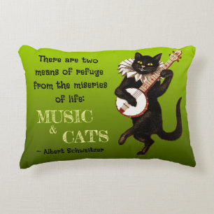 Cojín Decorativo Gato Musical Adorable Dos Medios de Refugio Schwei