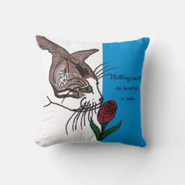 Cojín Decorativo Gato Nada huele tan dulce como una rosa
