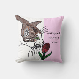 Cojín Decorativo Gato Nada huele tan dulce como una rosa