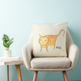 Cojín Decorativo Gato Naranja Apático Adorable