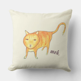 Cojín Decorativo Gato Naranja Apático Adorable