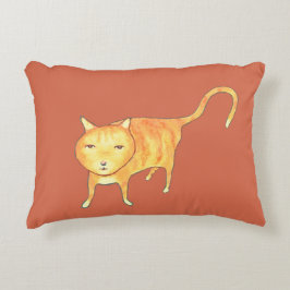 Cojín Decorativo Gato Naranja Apático Adorable