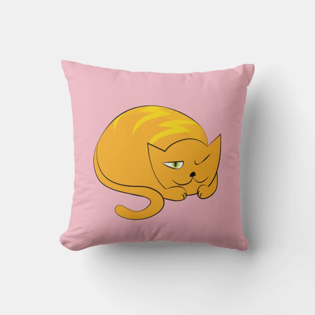 Cojín Decorativo Gato Naranja de búsqueda (Anverso)