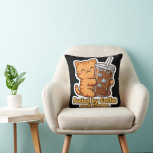 Cojín Decorativo Gato Naranja Divertido